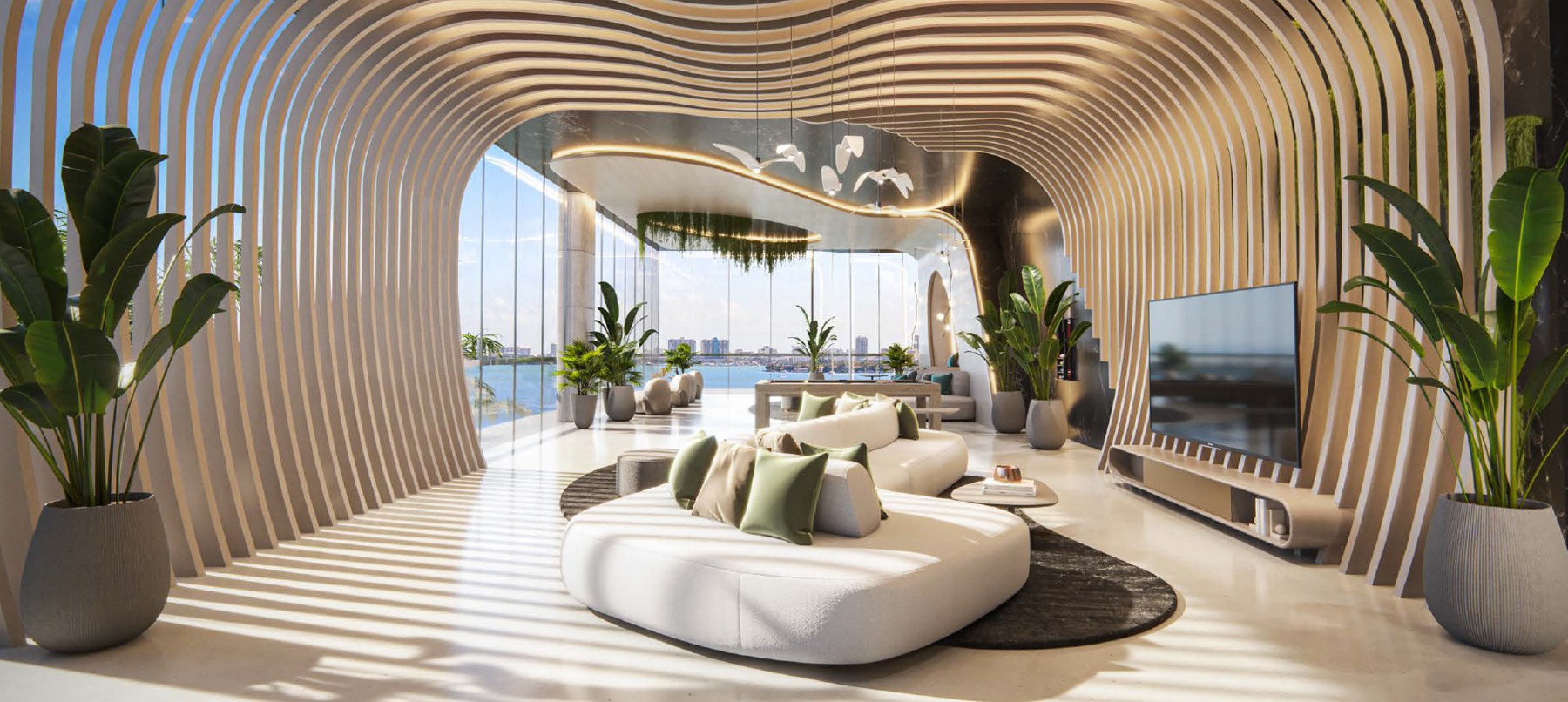 Aria Reserve: Lounge seating and interior detail, developer rendering