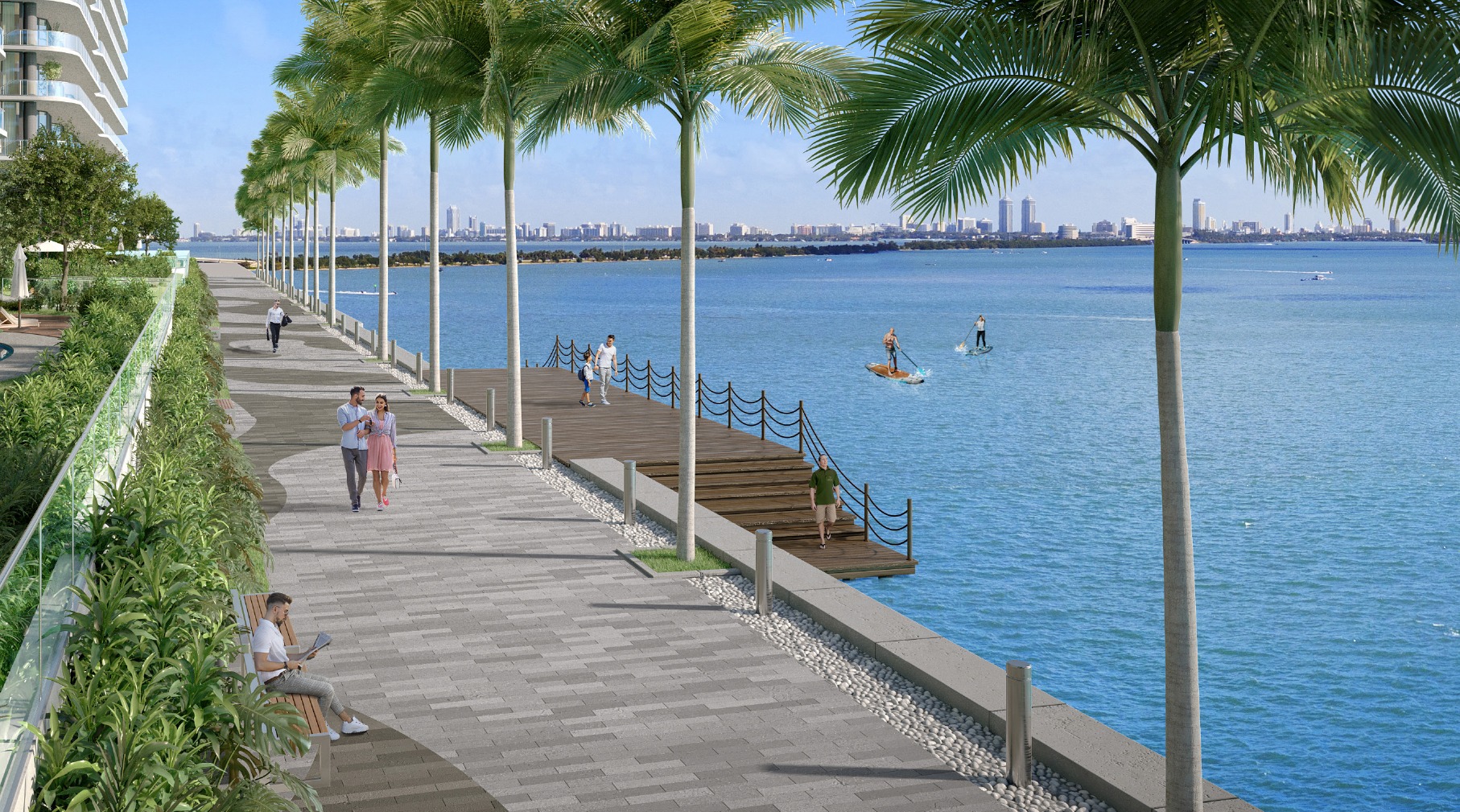 Bay-level marina at Aria Reserve on Biscayne Bay in Edgewater