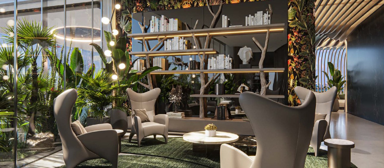 Aria Reserve: Reading lounge, developer rendering