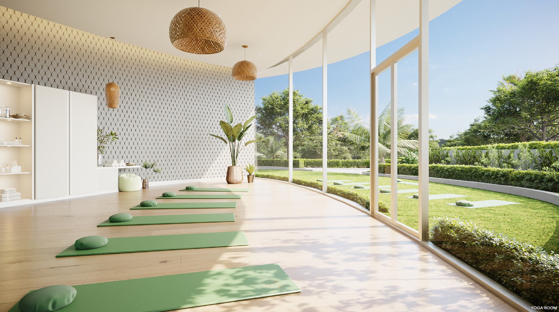 Aria Reserve: Yoga room, developer rendering